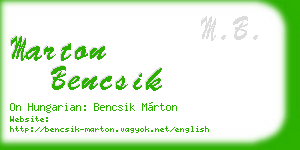 marton bencsik business card
