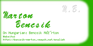 marton bencsik business card